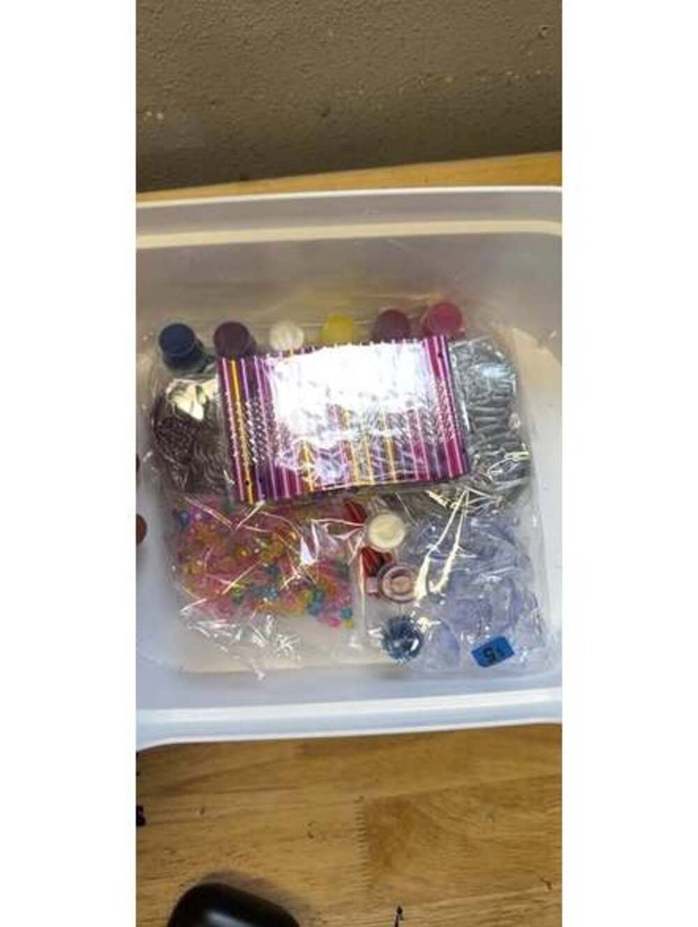 Craft Supplies with Beads Paint and Straws $5